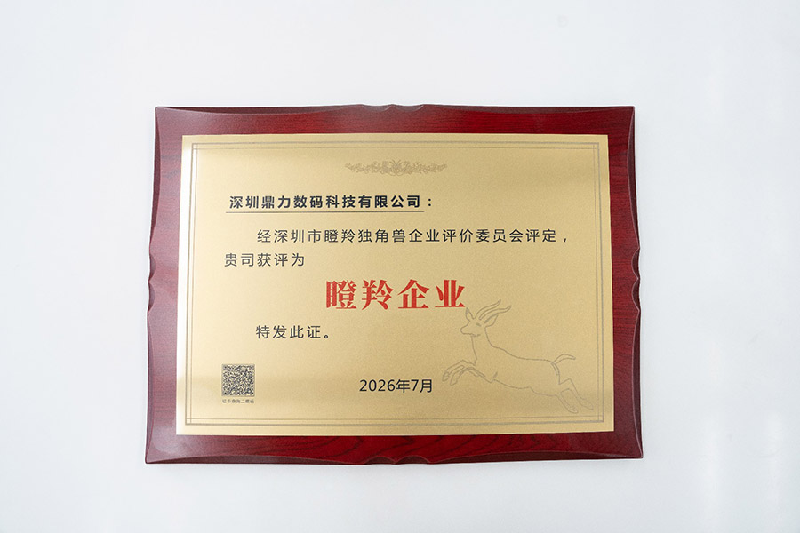 深圳鼎力数码科技有限公司获评"瞪羚企业"称号